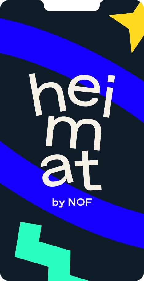 Écran de chargement de l'application mobile Heimat by NOF.